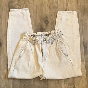 Zara Light Gray Paperbag Waist Pants